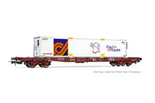 021-HJ6243 - H0 - TOUAX, 4-achs. Containerwagen Sgss mit Wechselaufbau „Rail Route, Ep. V